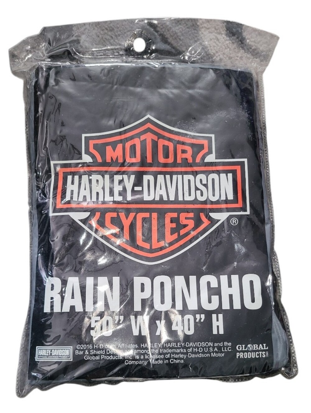 Harley-Davidson Grey Rain Poncho Shield 50"x40" NWT